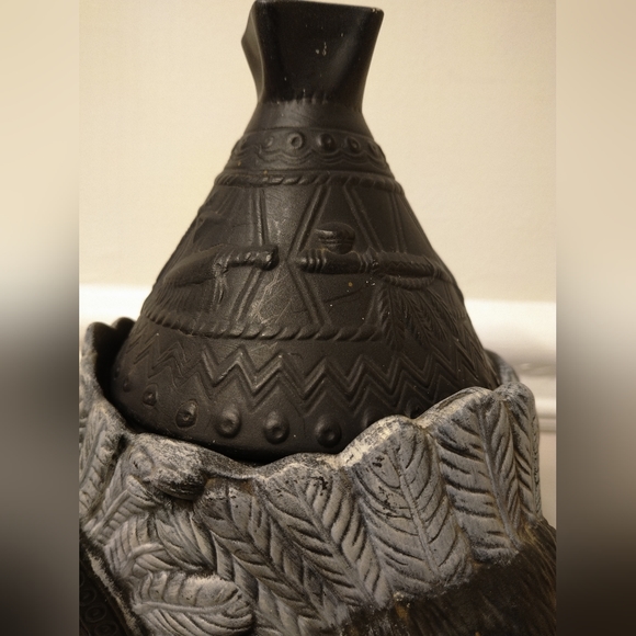 💥CLOSING Nov.1 SALE💥Vintage Handmade Ceramic 3 head Indian Chief Canister - Picture 5 of 7